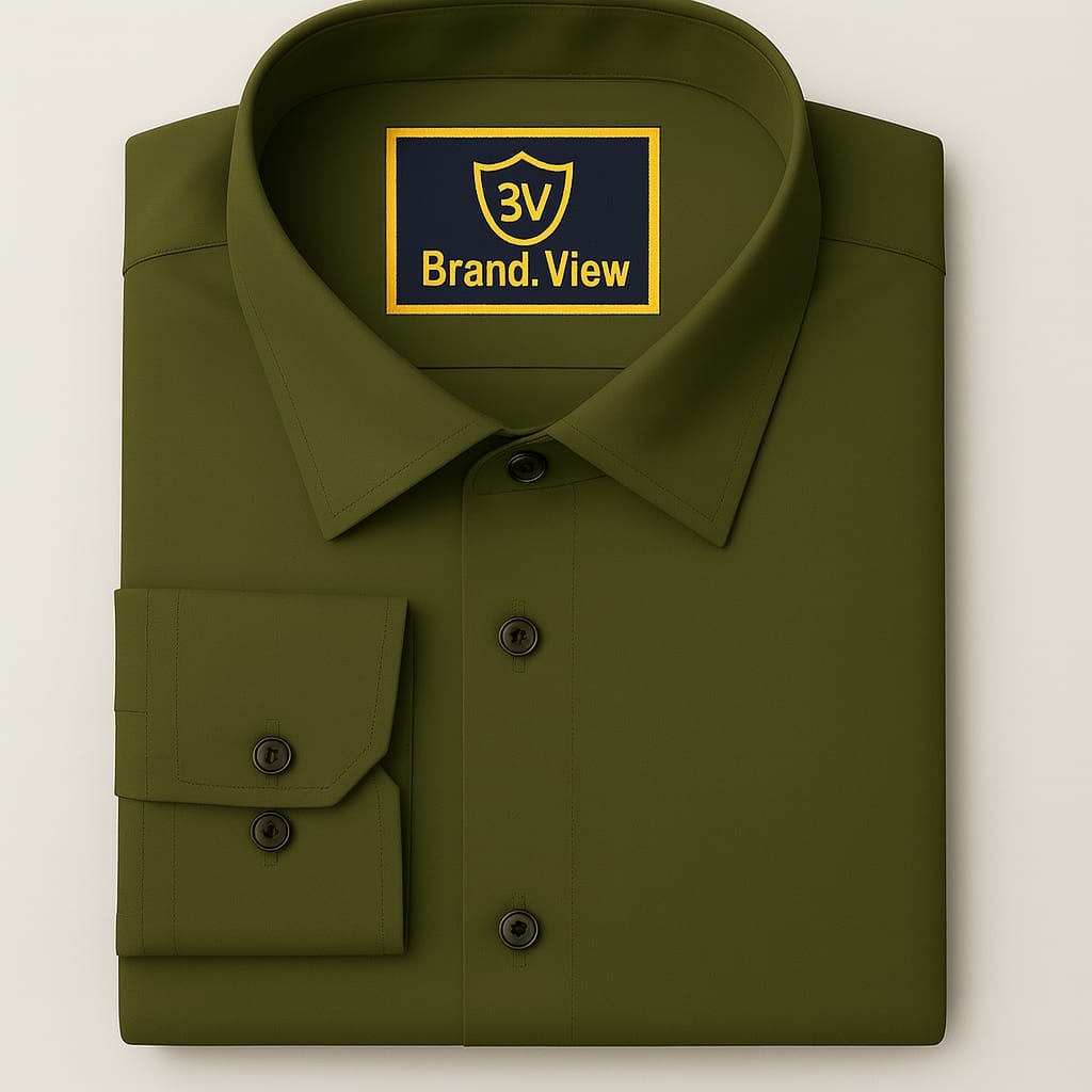 China Spandex Formal Shirt(Colour-OLIVE)