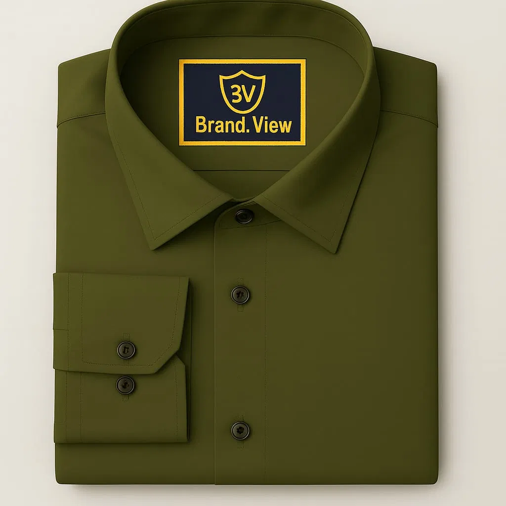 China Spandex Formal Shirt(Colour-OLIVE)