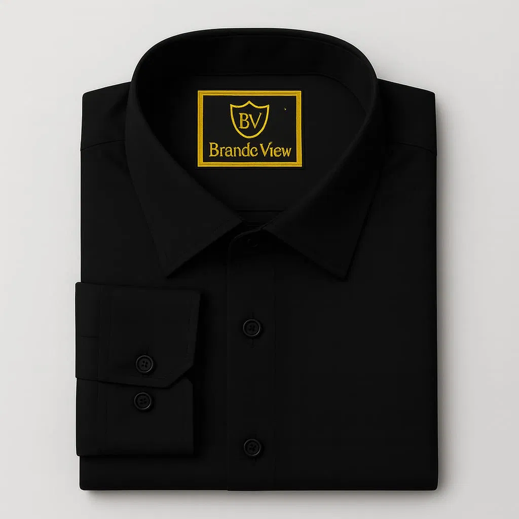 China Spandex Formal Shirt(Color-BLACK)