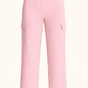 Women’s Premium Cargo Pant (BABY PINK COLOUR) (No Zipper)