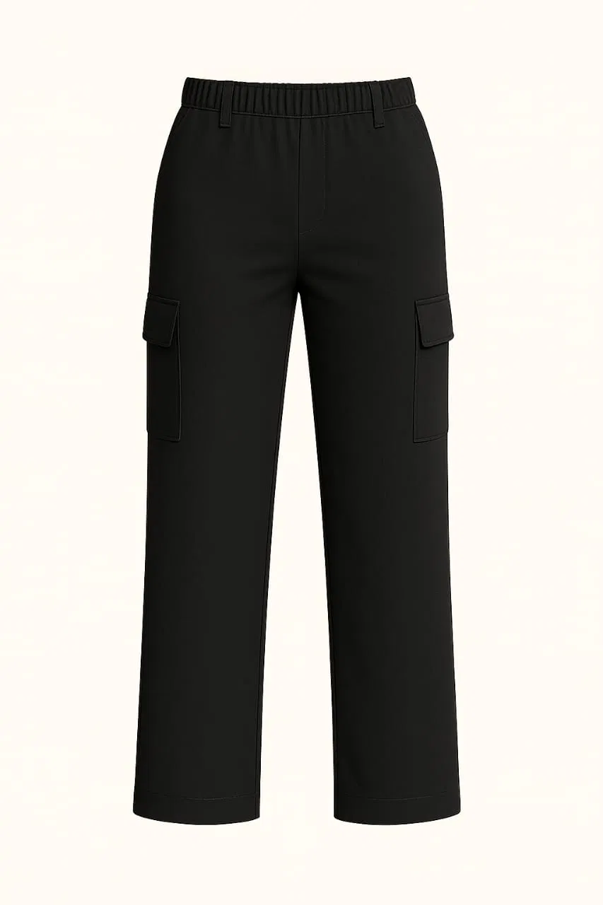 Women’s Premium Cargo Pant (BLACK COLOUR) (No Zipper)