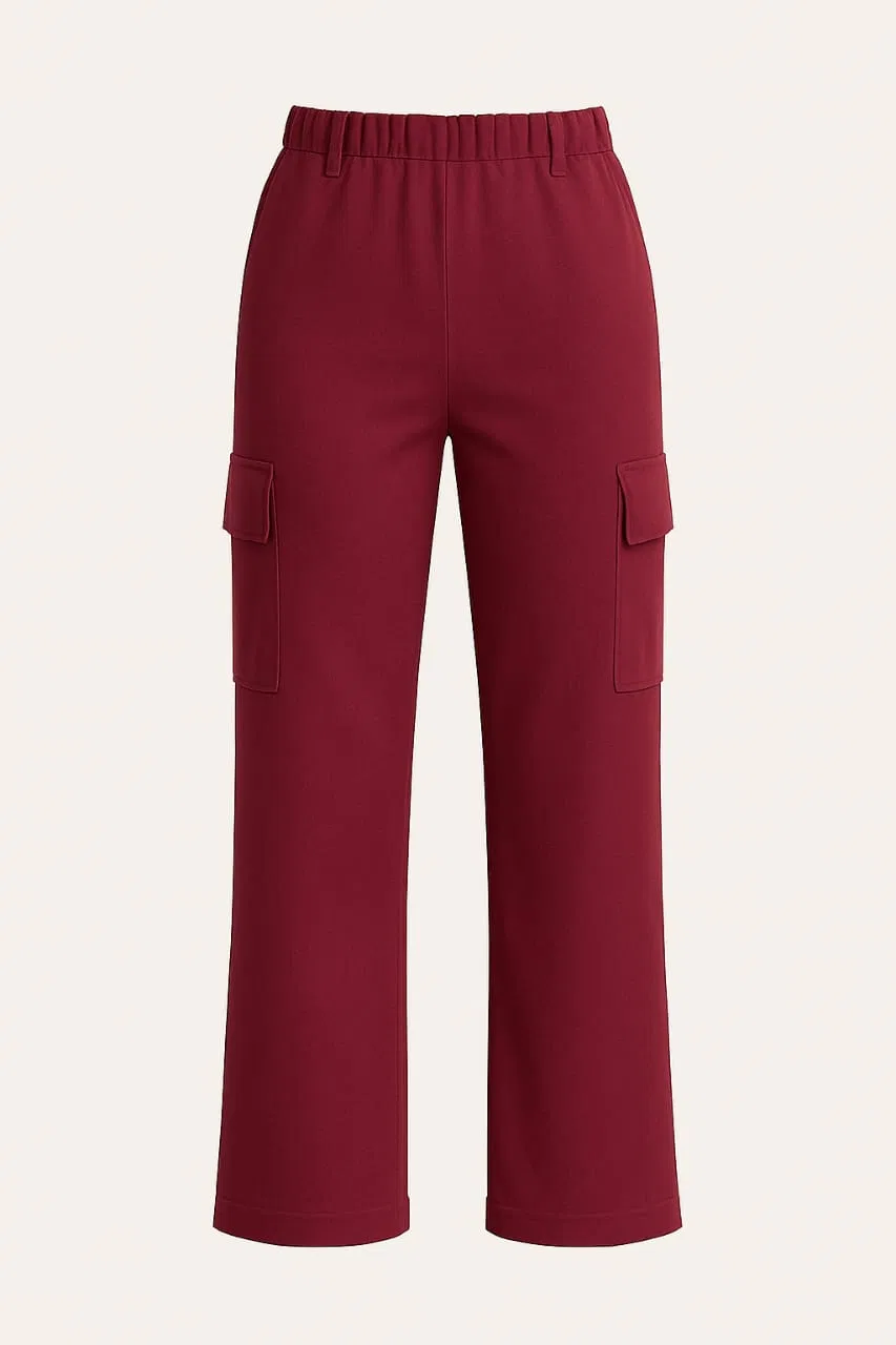 Women’s Premium Cargo Pant (Marun colour) (No Zipper)